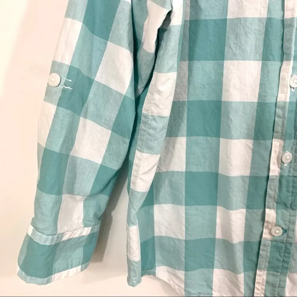 Gymboree Button Down Shirt Light Blue Checks Boys Small